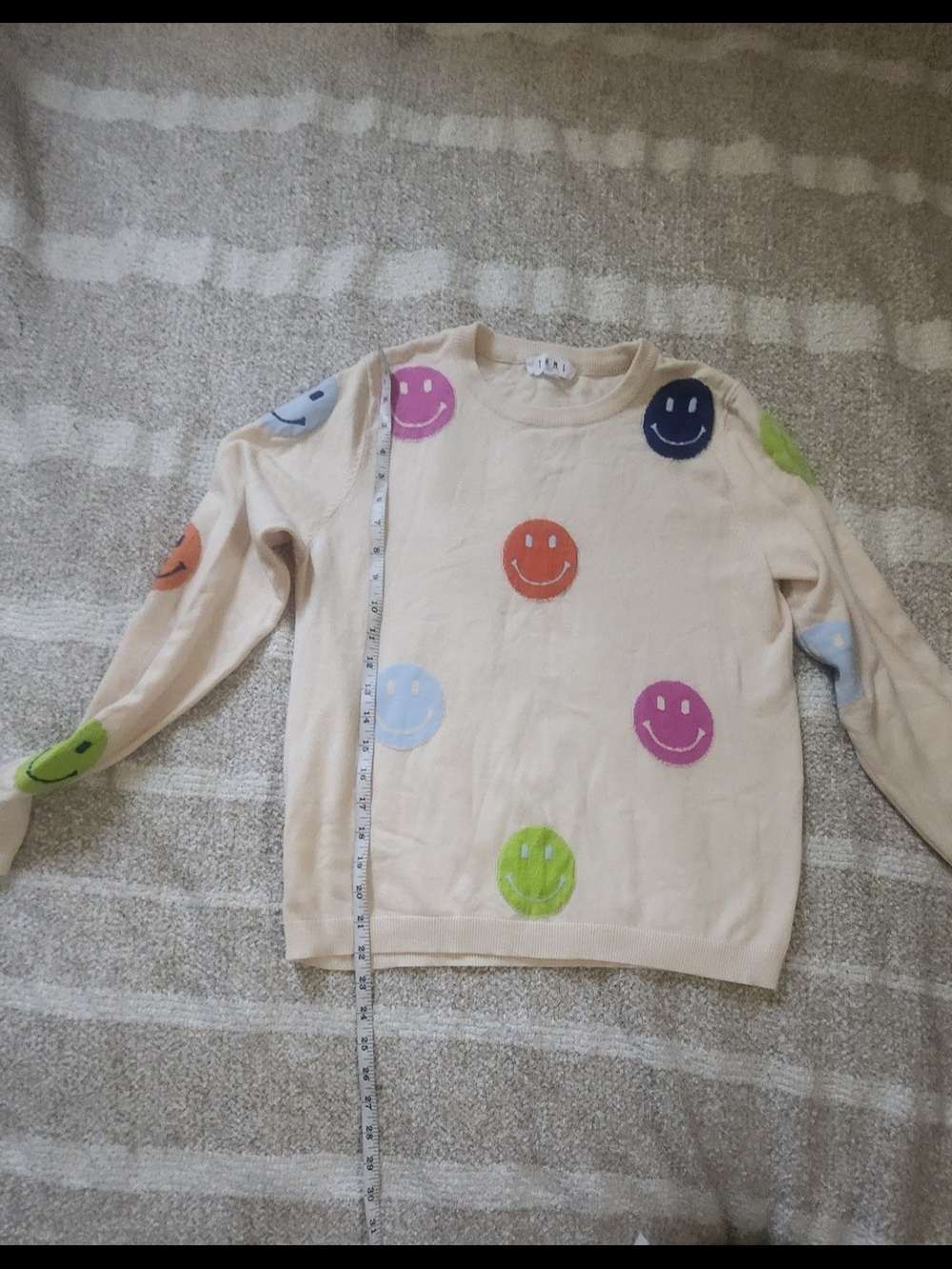 THML Cream Sweater with Multicolored Smiley Dots - Picture 4 of 8